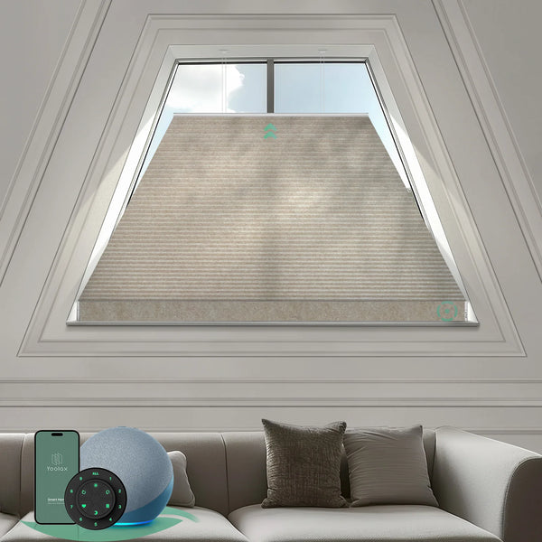 Motorized Isosceles Trapezoid Cellular Shades for Windows – Yoolax
