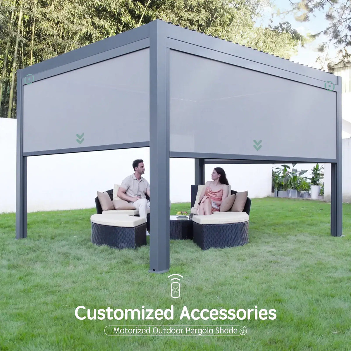 The four side shades are customizable and can be controlled in groups.