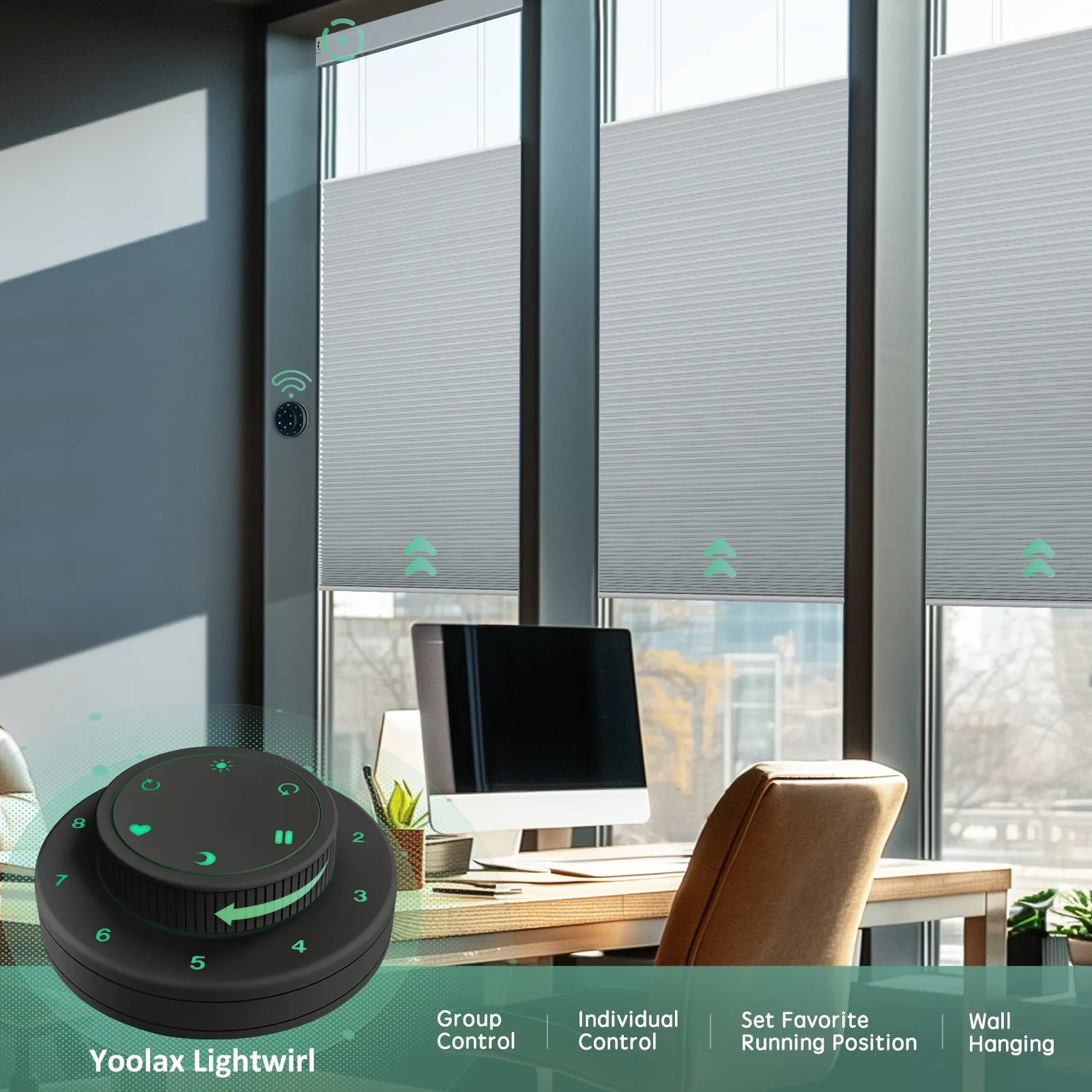 Control up to 16 tdbu cellular shades blinds simultaneously with remote