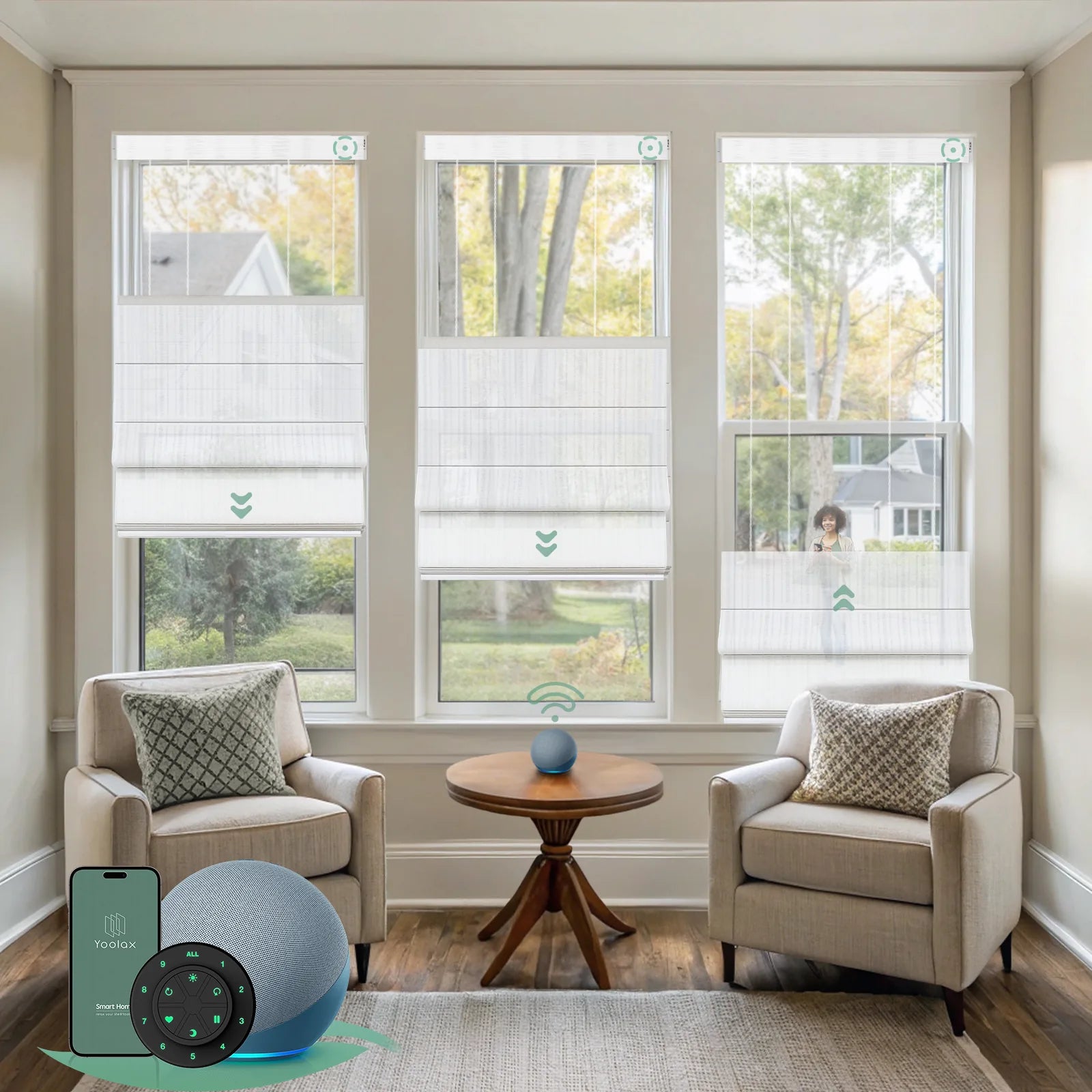 Motorized Roman Shades for Windows – Yoolax