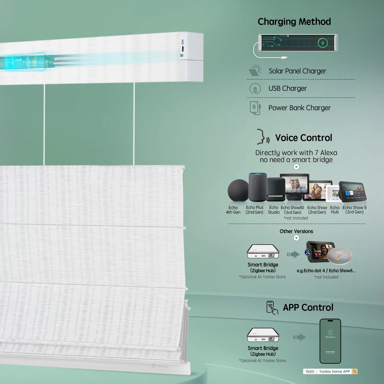 Compatible with the Alexa ecosystem or APP and is powered by rechargeable batteries or solar panels