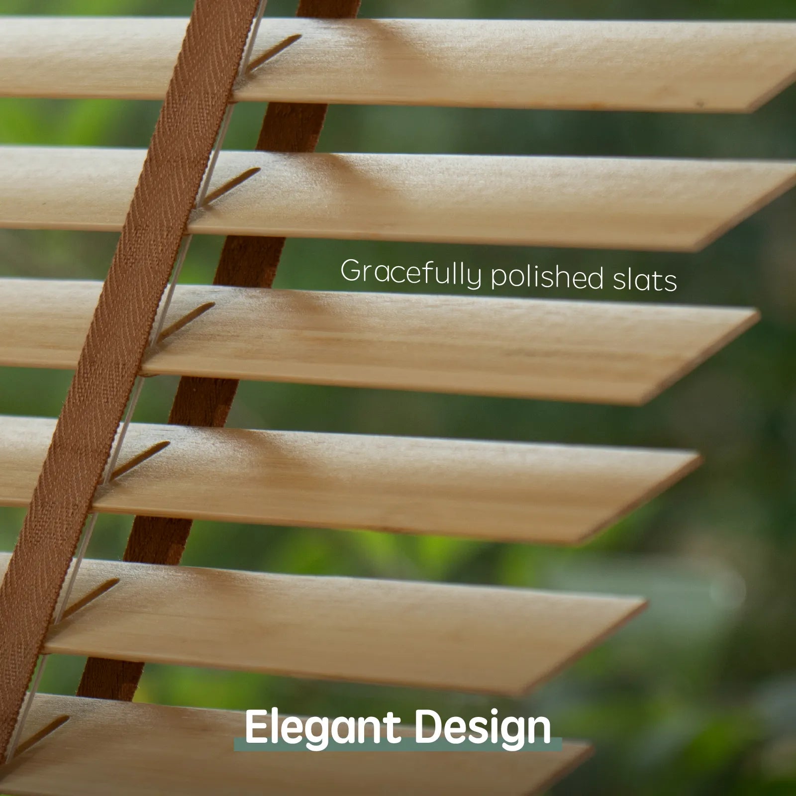 High-quality bamboo blinds for windows featuring gracefully polished slats and an elegant aesthetic.