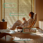 Motorized bamboo blinds with voice control, app control, and timer functions