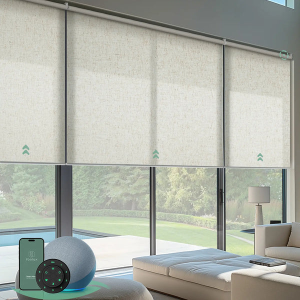 Motorized Coupled Roller Shades for Large Windows – Yoolax