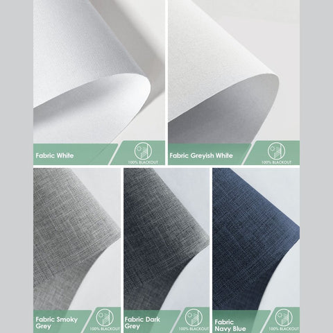 Yoolax Motorized 100% Blackout Roller Shades Fabric Samples (15 Colors)
