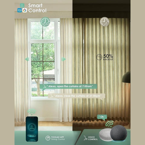 Yoolax Motorized Curtain Drape Fabric Samples (Multi-light Color)