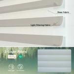 Walnut brown 75mm 3-layer light-filtering sheer fabric, offering soft light, UV protection, and certified safety.