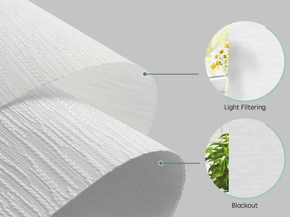 Combine blackout and light-filtering fabrics for optimal light control and comfort.