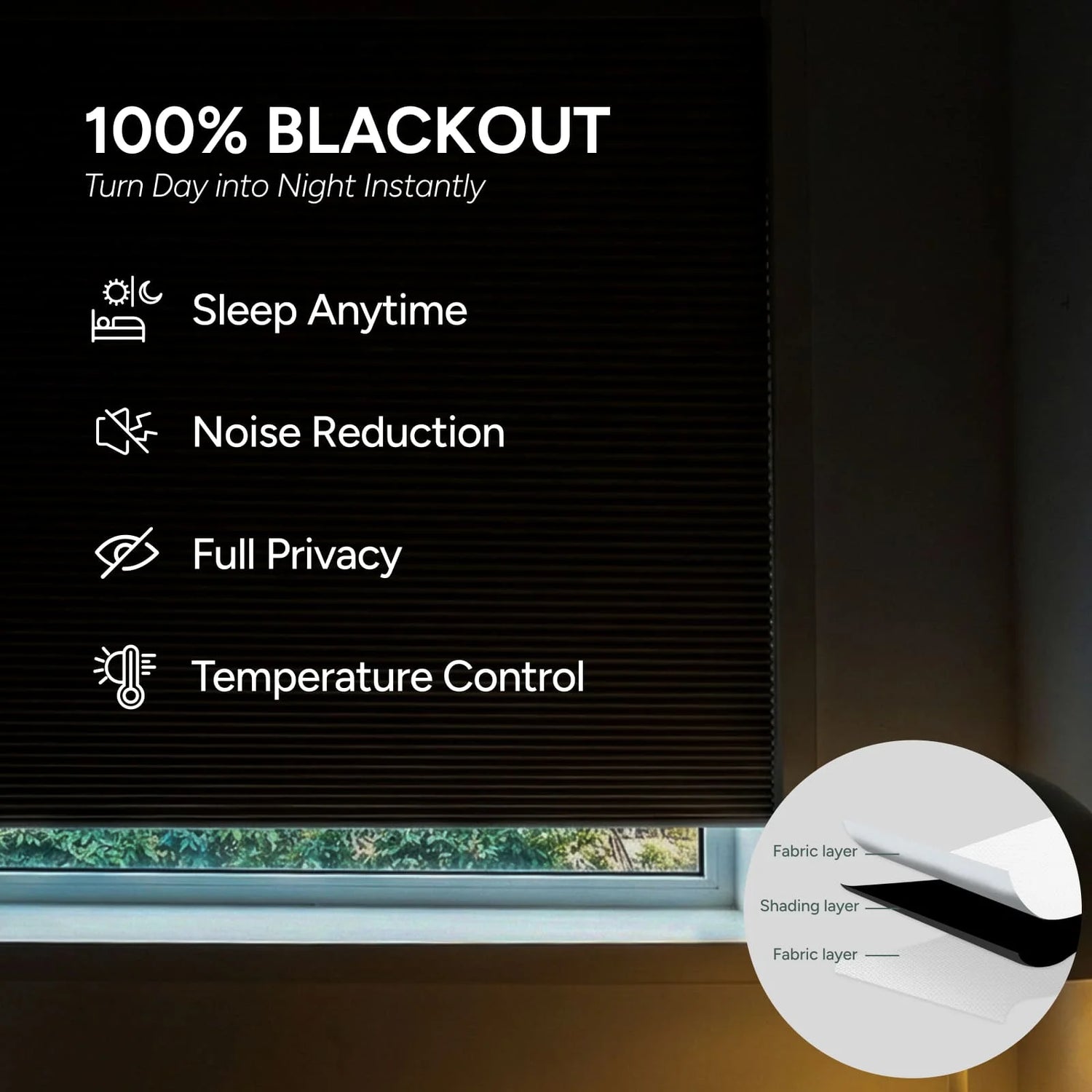 Comparison of light filtering and blackout cellular shades for light control
