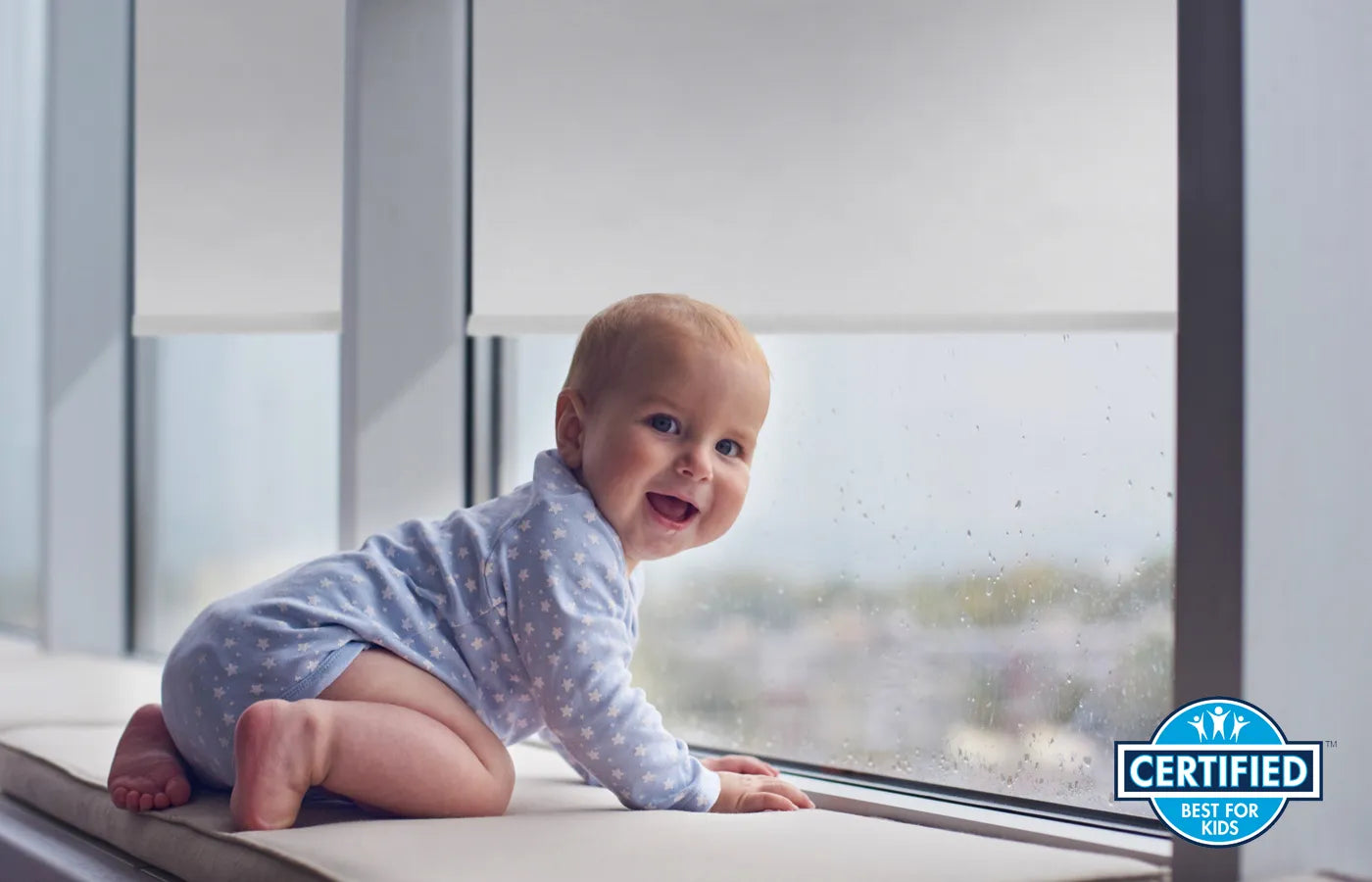 Cordless design has received Child-safe certified, ensuring safety for children and pets.