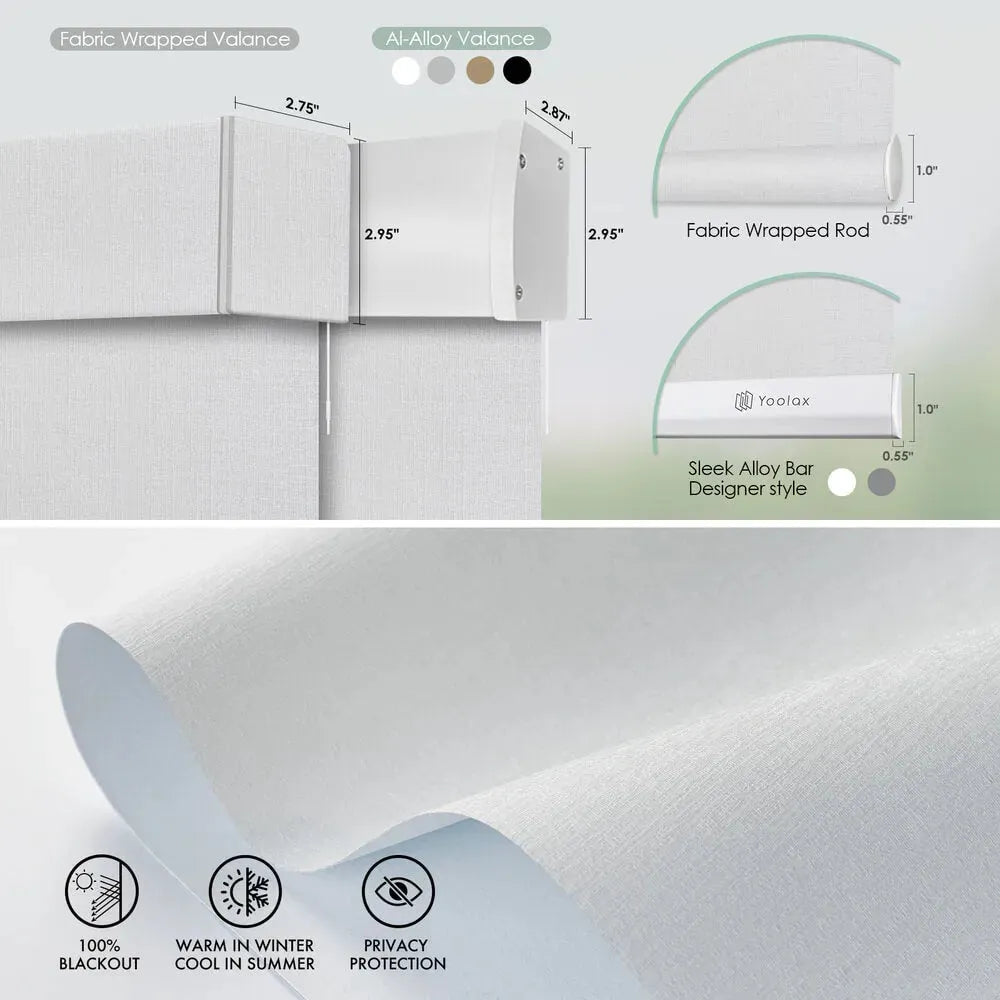 The fabric features blackout, heat insulation, privacy protection