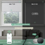 Motorized roller shades with voice control, app control , and timer functions