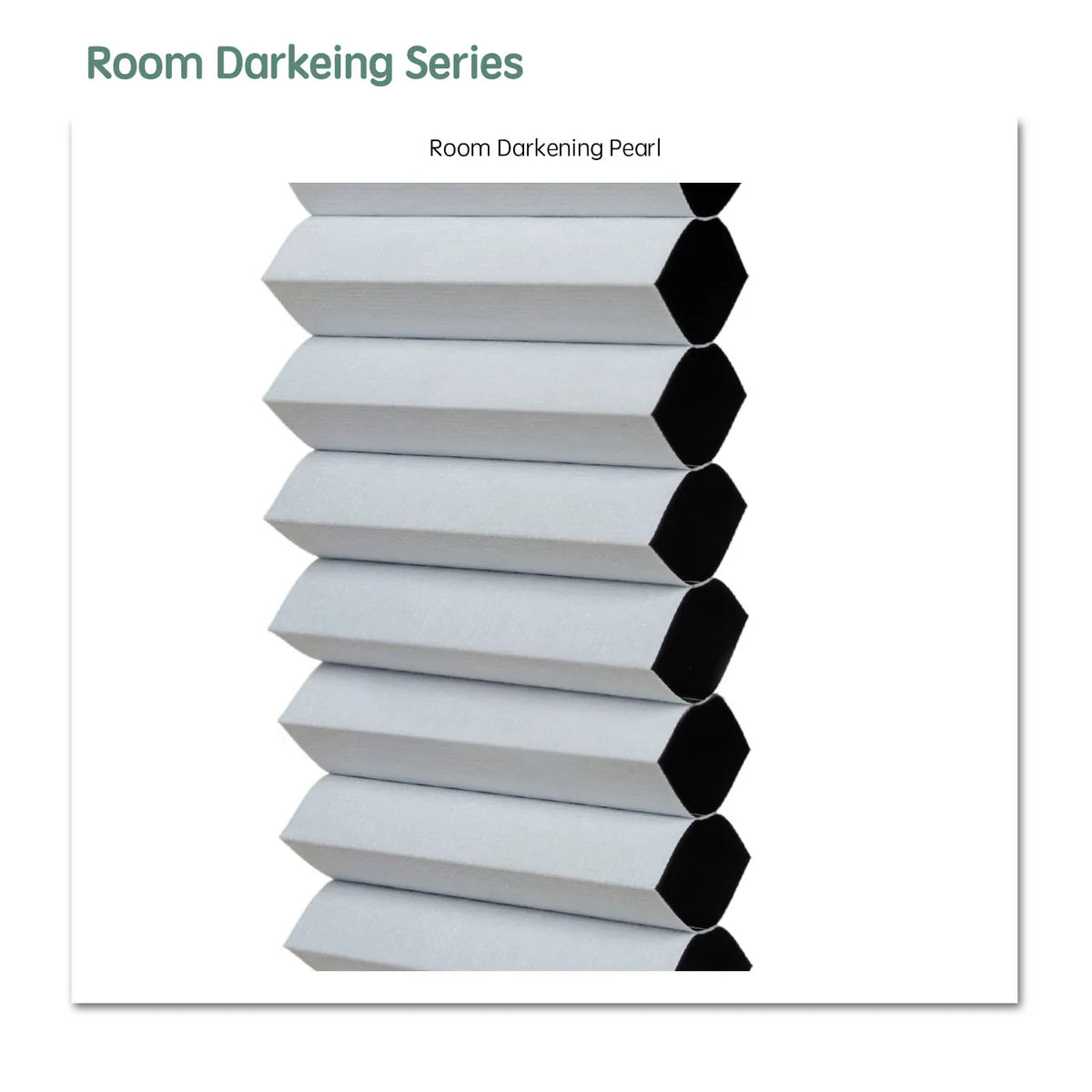 Room darkening series motorized cellular shades fabric sample — Pearl.