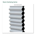 Room darkening series motorized cellular shades fabric sample — Pearl.