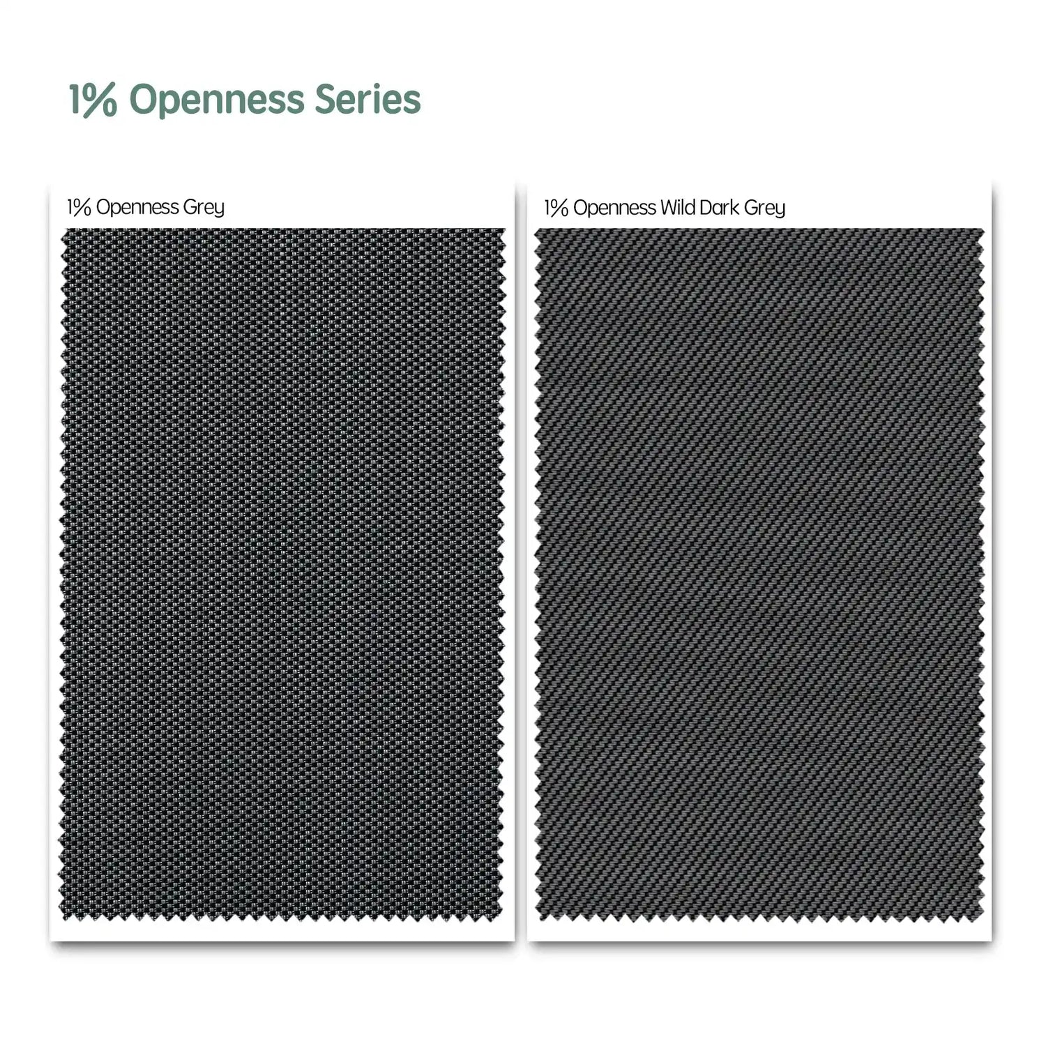1% openness motorized extra-wide  outdoor roller shades fabric samples — Grey, Wild Dark Grey.