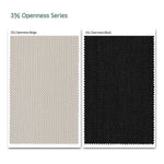 3% openness motorized extra-wide outdoor roller shades fabric samples — Beige, Black.