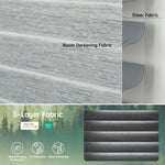 Texture grey 75mm 3-layer fabric for horizontal sheer shades, featuring one room darkening layer and two sheer layers for balanced light control, UV protection, and certified safety.