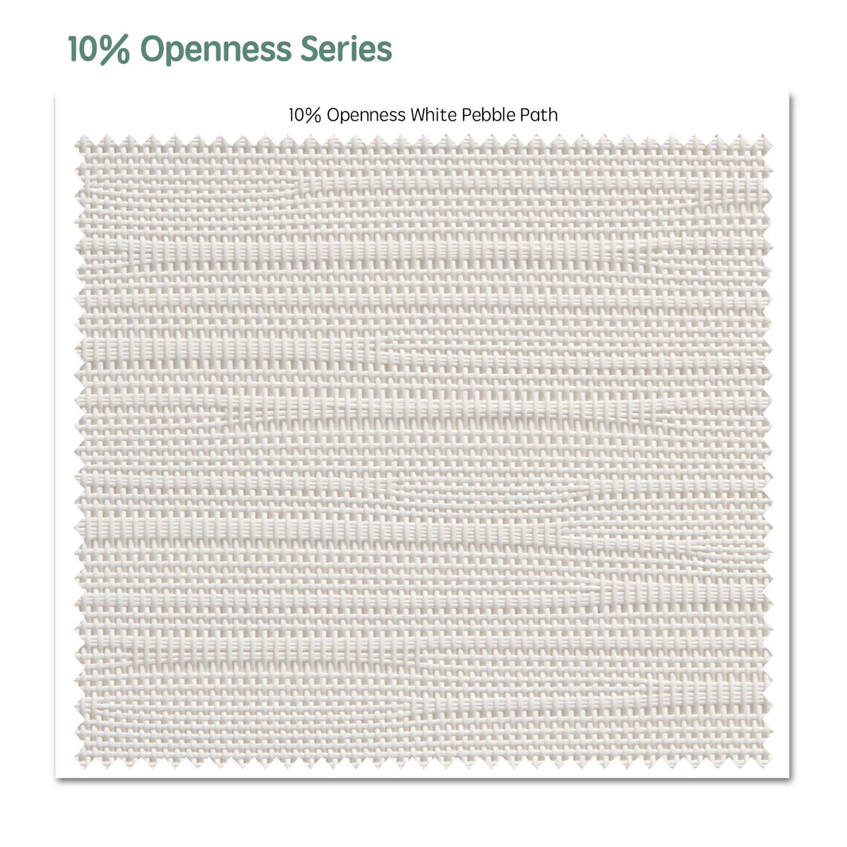 10% openness motorized outdoor roller shades fabric sample — White Pebble Path