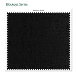 Blackout motorized outdoor roller shades fabric sample — Black.