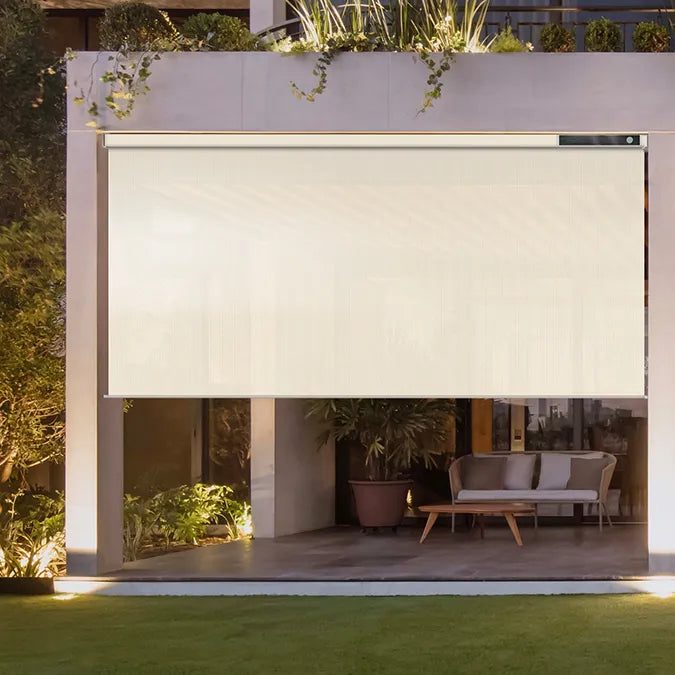 Shop motorized outdoor shades for patios and sun protection