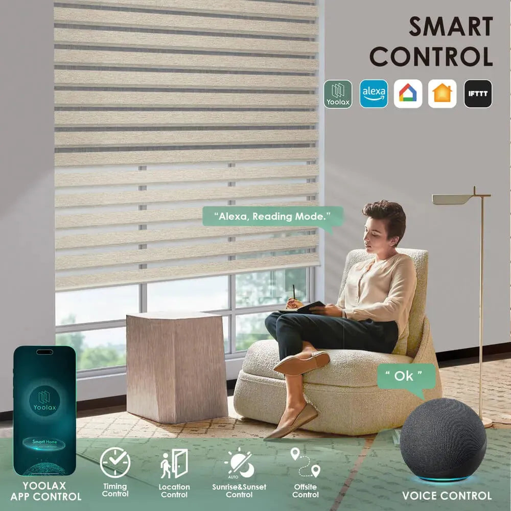 Yoolax Motorized Dual Roller Shades Smart Control
