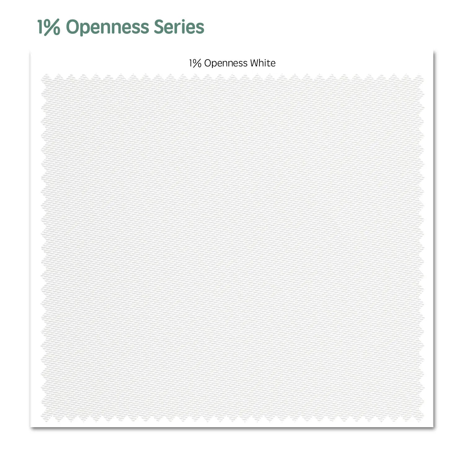 1% openness motorized solar shades fabric sample — White.