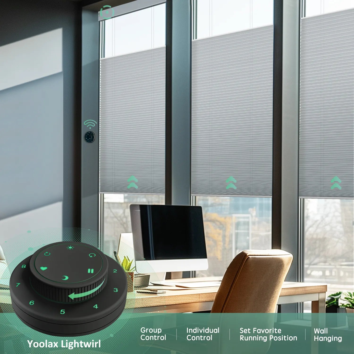 Control up to 9 tdbu cellular shades blinds simultaneously with remote.