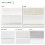 Basic series motorized zebra shades  — White, Beige, White Matte, Greyish White, Grey.