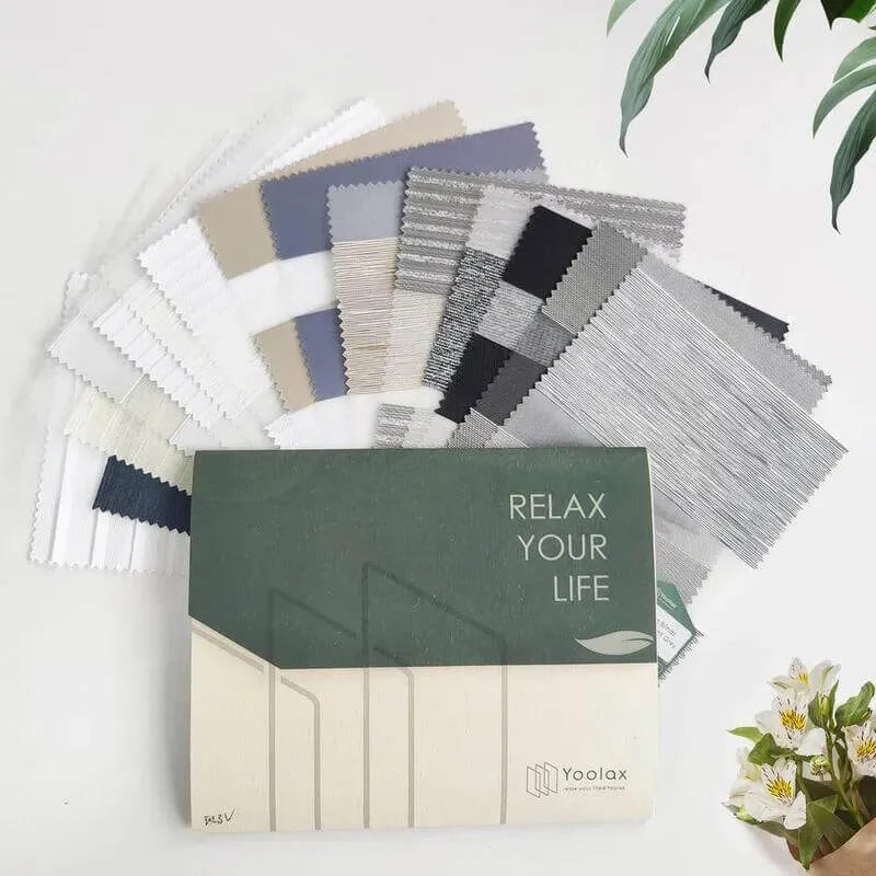 Yoolax Motorized Double Layer Zebra Shades Fabric Samples V Series