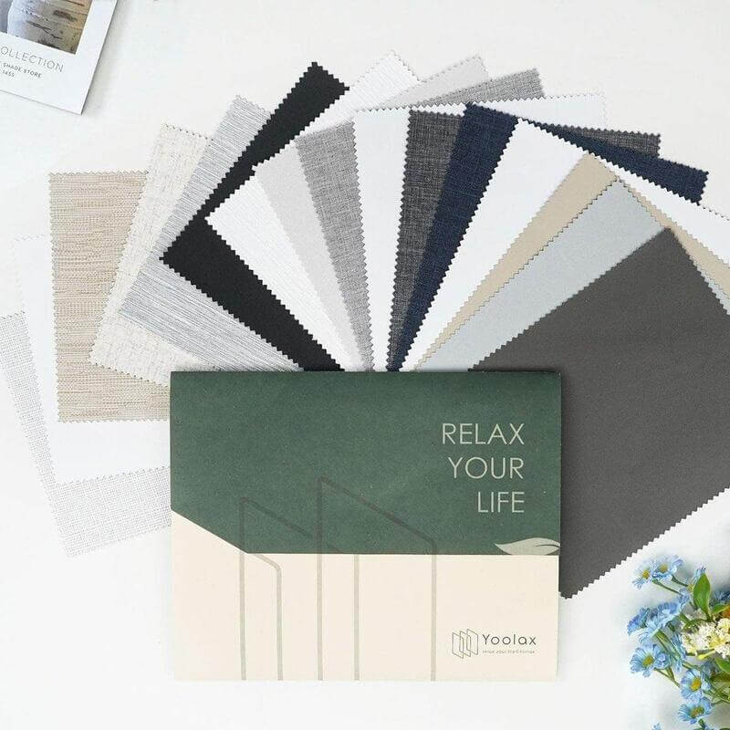 Yoolax motorized blackout roller shades fabric samples