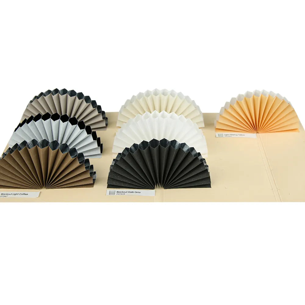 Yoolax motorized skylight shades fabric samples.