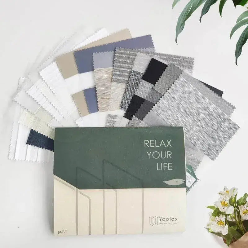 Yoolax motorized zebra shades fabric samples (V Series)