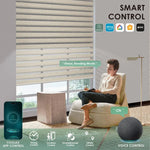 Yoolax Motorized Dual Roller Shades Blackout x Zebra