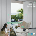 This blind is compatible with Alexa and Google Home ecosystems, enabling voice control, customization, and automation.